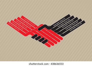vector illustration Hand Shake Connection Timeline Business Infographic Design Template