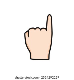vector illustration of hand showing pinky finger or little finger, promise finger, isolated on white background