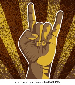 vector illustration of 	 hand sign