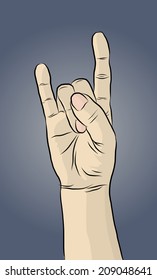 Vector illustration of hand sign