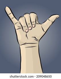 Vector illustration of hand sign