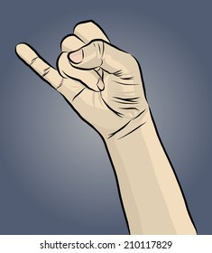 Vector illustration of hand sign
