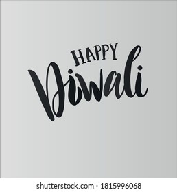 Ilustración vectorial con la inscripción a mano "Feliz Diwali". Plantilla de vacaciones. Tapa de plantilla, carteles, tarjetas, impresiones, afiches. Cartel de tipografía con letras vectoriales.