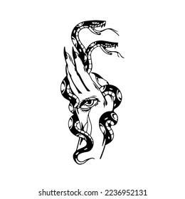 vector illustration of a hand with a snake