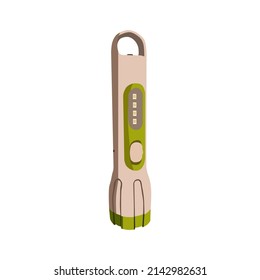 vector illustration of hand spotlight or flashlight or hand torchlight in white and green color