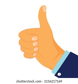 vector illustration of hand with thumb up	