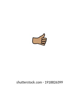 Ilustración vectorial de la mano con el icono de la subida del pulgar