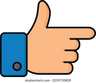 Vector illustration of a hand with a thumbs up. Positive comment. Sign with your thumb.