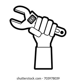 vector illustration hand  and tool