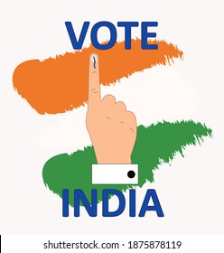 Vector illustration of a hand with voting sign of India