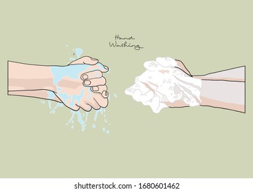 Vector Illustration of Hand Washing