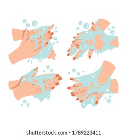 Vector illustration of hand washing. Perfect for icons, posters, flyer, infographics etc.