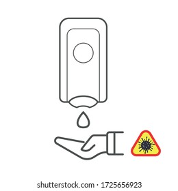
Vector illustration. Hand washing with soap. Protection against viruses, bacteria.