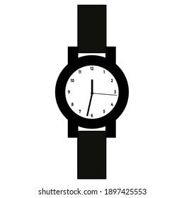 Vector illustration of a hand watch for icon, logo or other purposes. Simple flat vector design