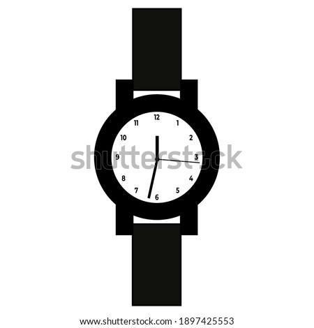 Vector illustration of a hand watch for icon, logo or other purposes. Simple flat vector design