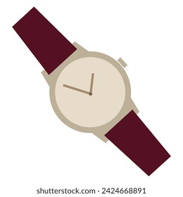 Ilustración vectorial de reloj de mano aislado sobre fondo blanco icono de reloj de pulsera