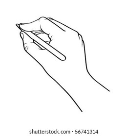 Vector illustration of a hand writing