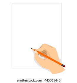 Vector Illustration of Hand writing on a Blank Paper