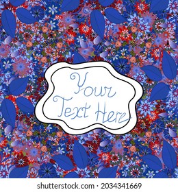 Vector illustration. Hand written style. Spring lettering write set. Pictures on white, blue and red colors. Seamless. Calligraphy postcard or poster graphic design typography element.