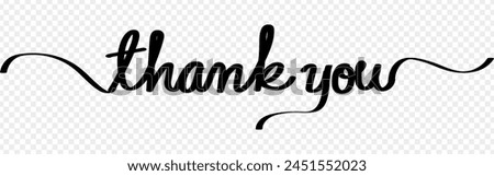 Vector illustration of Hand written Thank you calligraphy on transparent background