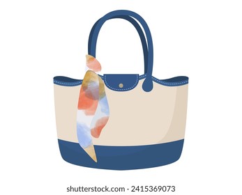 Vector illustration of handbag with scarf