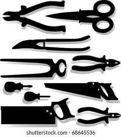 vector illustration, of handbag of tools
