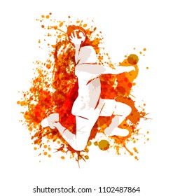 Vector illustration of a handball player