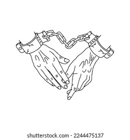 vector illustration of handcuffed hands concept