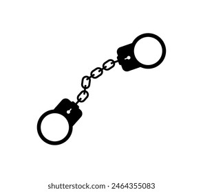 Vector illustration of Handcuffs icon on a white background