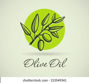 Vector illustration of Hand-Drawing Olive