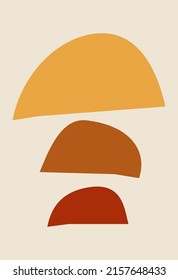 Vector illustration. Hand-drawn art. A set of abstract posters. The modern past. Mid-century wall decor. Boho style. For templates, presentations. Minimalism.