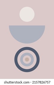 Vector illustration. Hand-drawn art. A set of abstract posters. The modern past. Mid-century wall decor. Boho style. For templates, presentations. Minimalism.