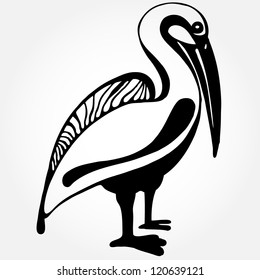 Vector illustration with hand-drawn bird