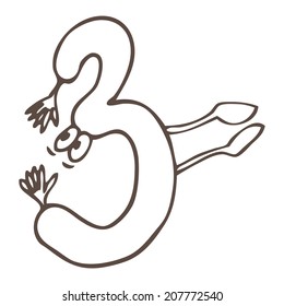 Vector Illustration of hand-drawn cheerful number