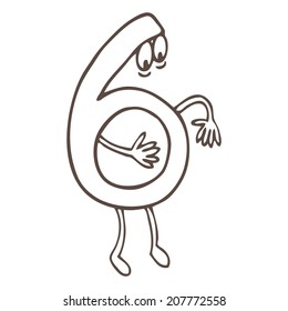 Vector Illustration of hand-drawn cheerful number