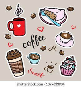 Vector illustration with hand-drawn elements and lettering