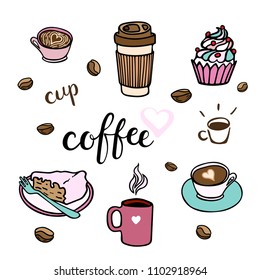 Vector illustration with hand-drawn elements and lettering