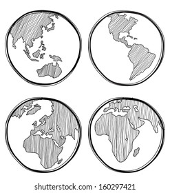 Ilustración vectorial de los planos mundial