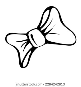 Vector illustration of hand-drawn green hair bow