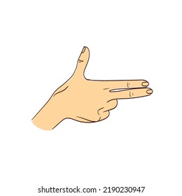 vector illustration of a hand-drawn hand showing a gesture or symbol