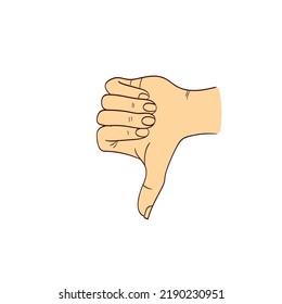 vector illustration of a hand-drawn hand showing a gesture or symbol