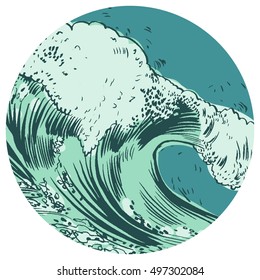 Vector Illustration of handdrawn handpicked waves
