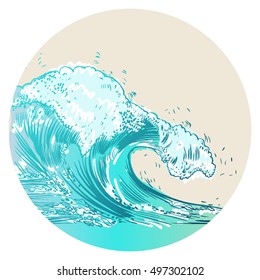 Vector Illustration of handdrawn handpicked waves