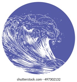Vector Illustration of handdrawn handpicked waves