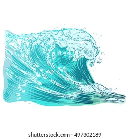 Vector Illustration of handdrawn handpicked waves