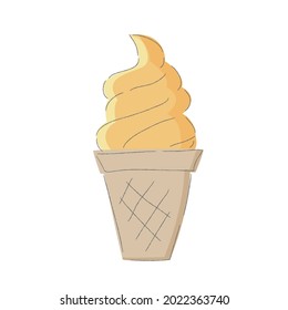Vector illustration of a hand-drawn ice cream.