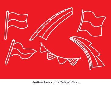 Uma ilustração vetorial de ícones desenhados à mão com um conjunto de setas elegantes e outros símbolos para design de moda