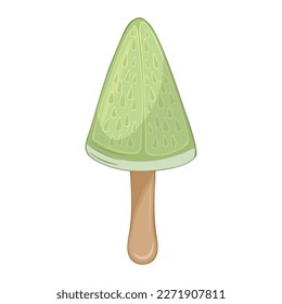 Ilustración vectorial de helado de cal dibujado a mano sobre un palo