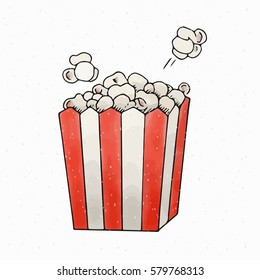 Dibujo vectorial de palomitas de maíz hechas a mano.