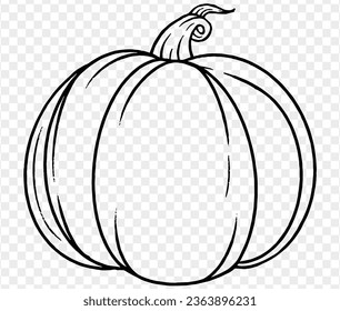 Ilustración vectorial de una calabaza hecha a mano en un estilo de pincel, aislada en un fondo PNG transparente. Perfecto para fiestas de Halloween, plantillas de afiches, folletos, anuncios en línea.